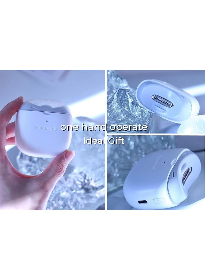 Seemagic Portable Automatic Electric Nail Clipper & Trimmer With Two Speed Mode Quiet Nail Cutter Multi Level Safety Protection Rechargable Long Battery Life Type C Charging White - Image 2