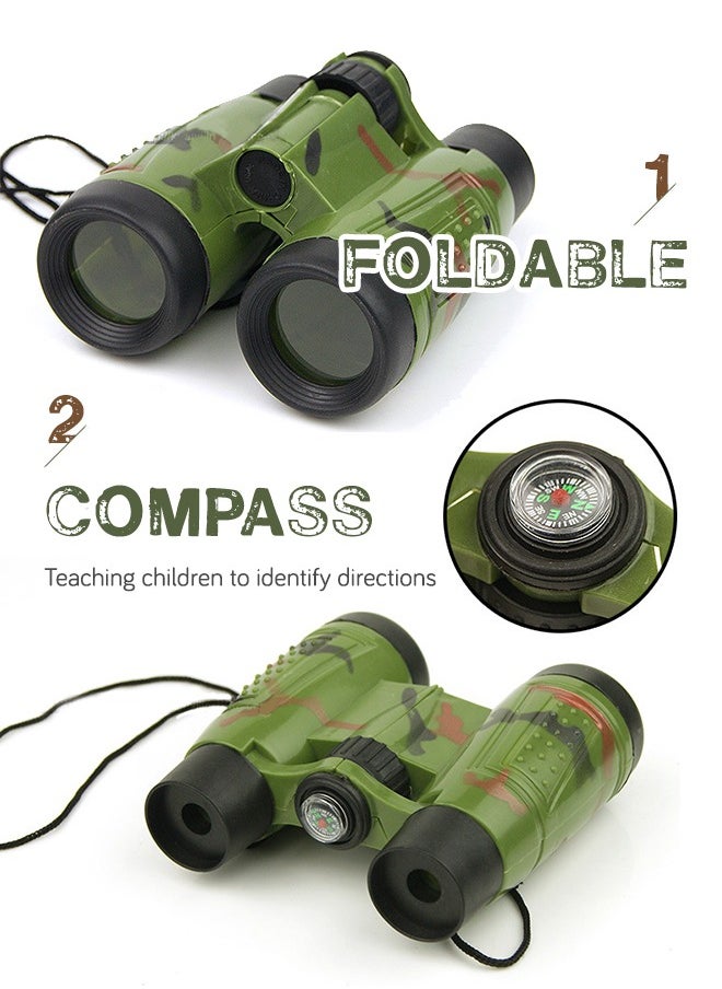 GROIC Outdoor Children's Binoculars with Compass Equipment Model Educational Toys  - Image 3