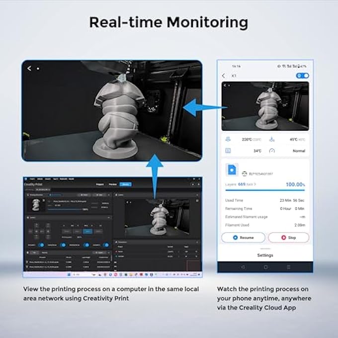 OFFICIAL K1 AI CAMERA,HD QUALITY,AI DETECTION AND TIME-LAPSE FILMING,COMPATIBLE WITH K1/K1 MAX 3D PRINTER - Image 2