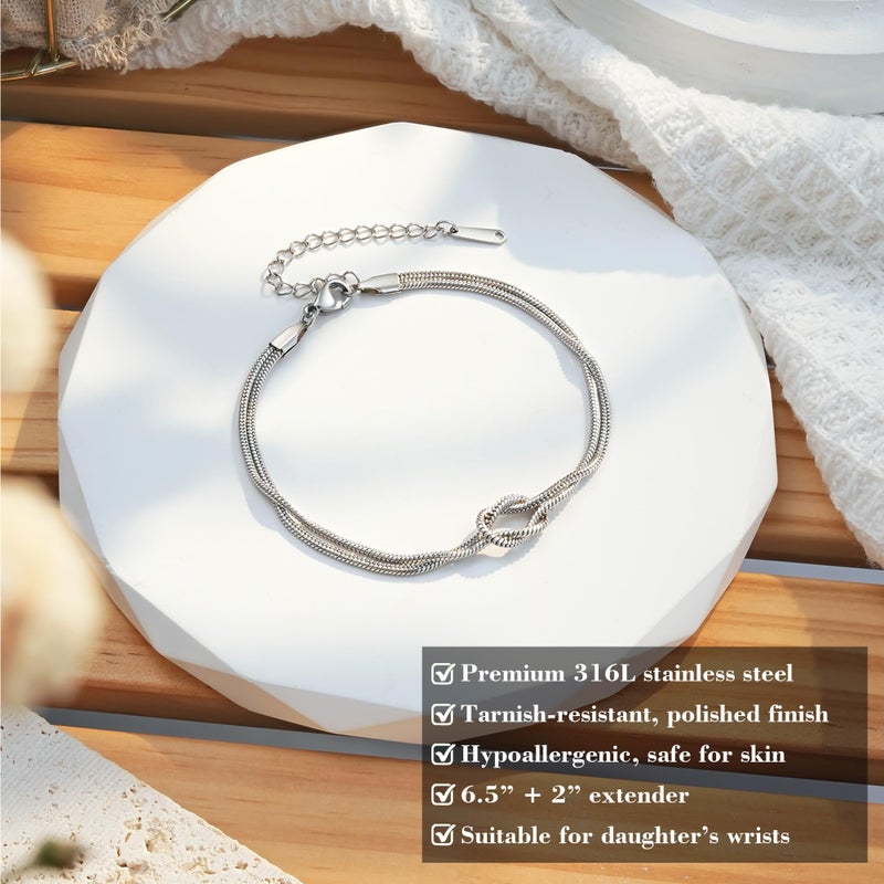 Tarsus Daughter Gifts from Mom, Mothers Day Daughters Knot Bracelet Jewelry Valentines Birthday Christmas Gifts for Adults Daughter Teens - Image 5