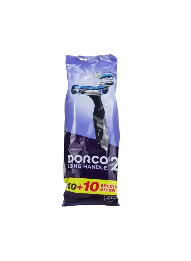 DORCO Dorco 2 Layer Disposable Shaving Razor- Pack of 10 + 10 Pcs - Image 1