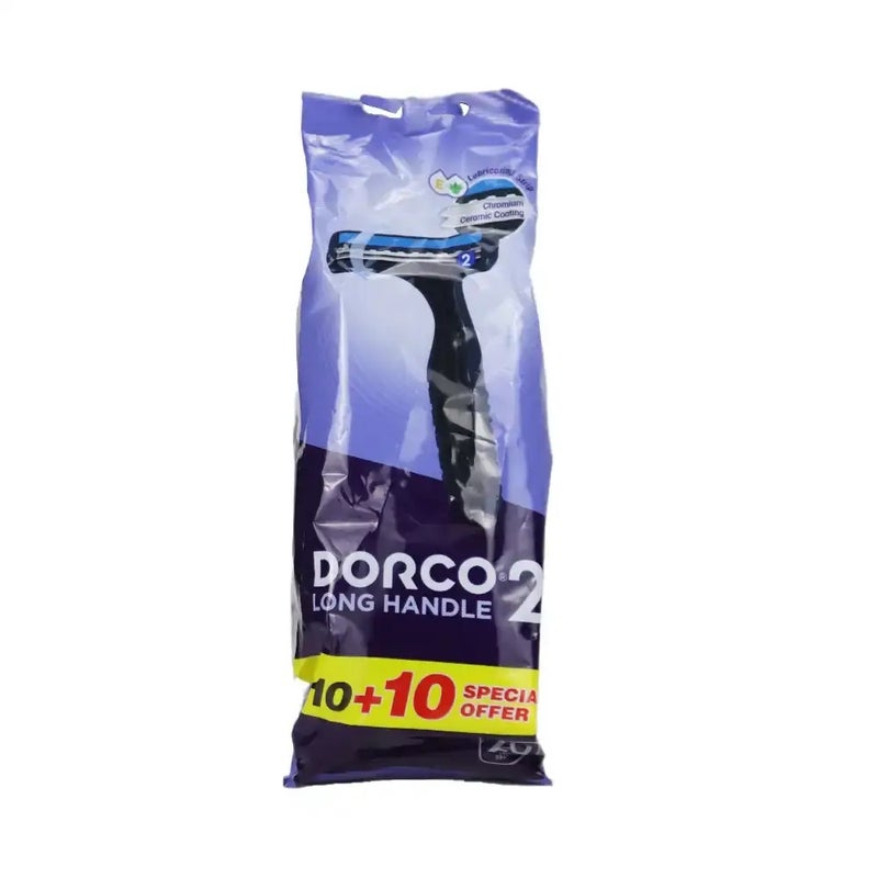 Dorco 2 Layer Blade Disposable Shaving Razor- Pack of 10 + 10 Pcs - Image 1