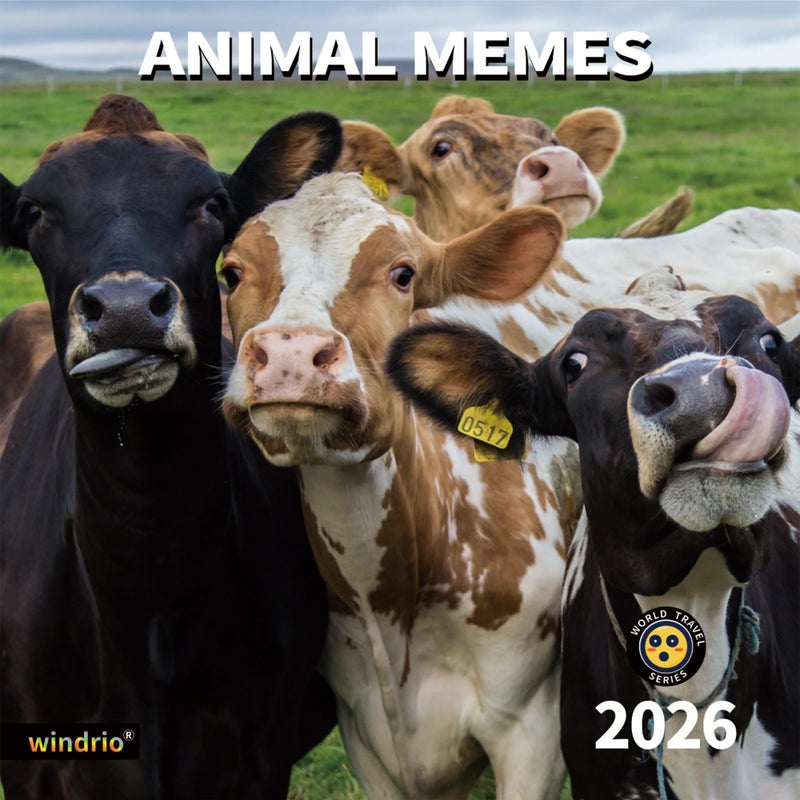 windrio 2026 Wall Calendar,Funny Calendar 2026, November 2025 - December 2026, Wall Calendar Funny Animal Memes, 12" x 24" Opened, Full Page 12 Months Thick Paper for Gift Calendar Organizing Planning - Image 1