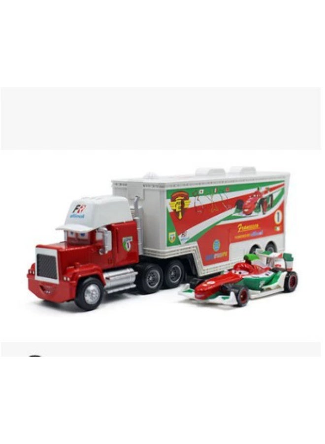 general Movie Cars 2 3 Hauler Mack Truck White F1 Van and F1 Alloy Car