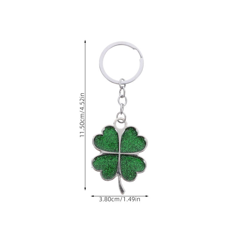 Unique Keychain With Sparkling Glitter Zinc Alloy Keychain Shamrock Charm Pendant Keyring Women Key - Image 4