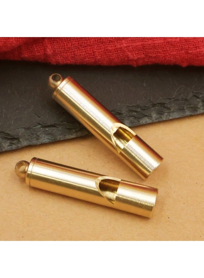 Generic Brass Whistle Referee Retro Outdoor Survival Whistle Keychain Children's Life Whistle Pendant Camping Training-Color:Whistle (single) + Small Circle - Image 5