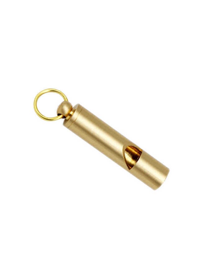 Generic Brass Whistle Referee Retro Outdoor Survival Whistle Keychain Children's Life Whistle Pendant Camping Training-Color:Whistle (single) + Small Circle - Image 1