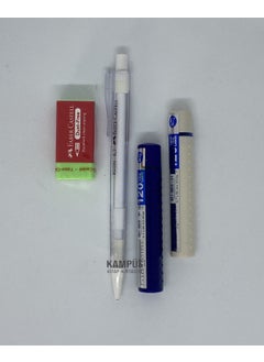 Faber Castell Econ 0.7 White Pencil + 2 Pieces of 120 Nib + Dust Free Eraser Set
