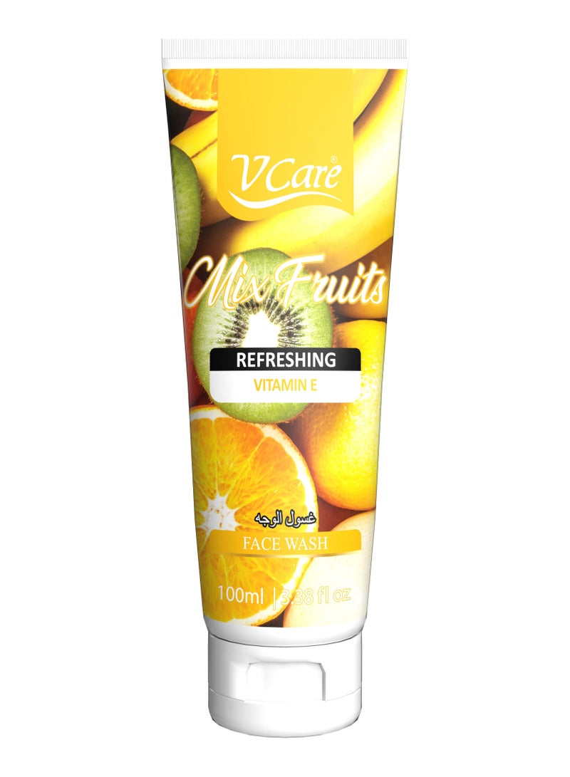 Vcare Face Wash 100ml - Nourishing & Revitalizing Formula | Vitamin E & Mixed Fruits Extract | Gentle Cleanser for Healthy, Radiant Skin - Image 1
