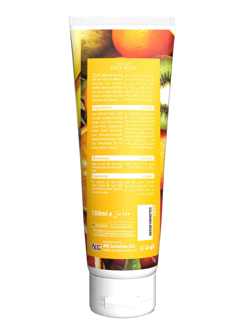 Vcare Face Wash 100ml - Nourishing & Revitalizing Formula | Vitamin E & Mixed Fruits Extract | Gentle Cleanser for Healthy, Radiant Skin - Image 2
