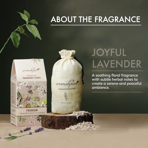 Aromahpure Premium Car Perfume Fragrance Flakes - Joyful Lavender, Luxury Car Air Freshener made Organically with Essential Oil, Grains, and Flakes - 50 Gms, fragrant for 30 days, IFRA certified - Image 3