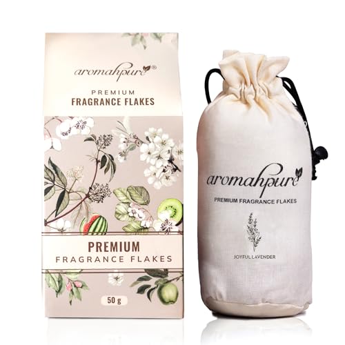 Aromahpure Premium Car Perfume Fragrance Flakes - Joyful Lavender, Luxury Car Air Freshener made Organically with Essential Oil, Grains, and Flakes - 50 Gms, fragrant for 30 days, IFRA certified - Image 1