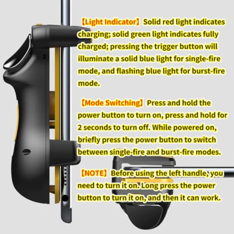 Tablet Gaming Triggers, Universal 4-Finger Game Controller with Adjustable Frequency, Capacitive Sensitive Shoot/Aim Triggers for iPad Android Tablet PUBG/Fortnite Mobile Gaming - Image 4