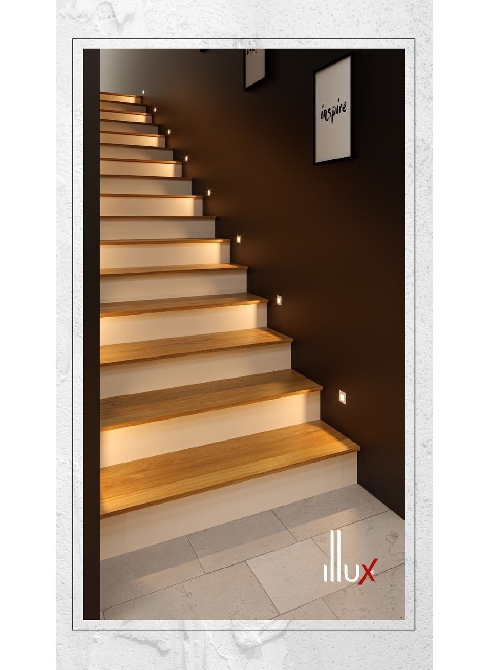 Full Rayon Matte Black Chrome Case 3 Watt Square Sensorless White Light Indoor Stair and Step Luminaire