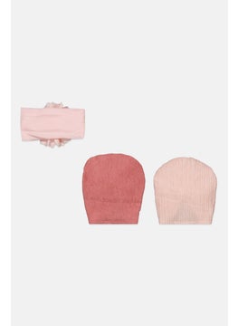 bebe Toddlers Girl 3 Pieces Turban Set, Pink  - Image 2
