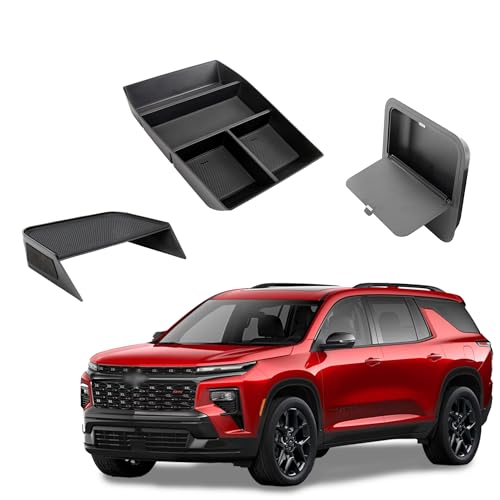 Sinminou Center Console Organizer Compatible with 2024-2026 Chevy Traverse Accessories, Divider Compartment Tray＆Console Bottom Storage Box＆Armrest Hidden Insert Tray (Not fit 2024 Traverse Limited) - Image 1