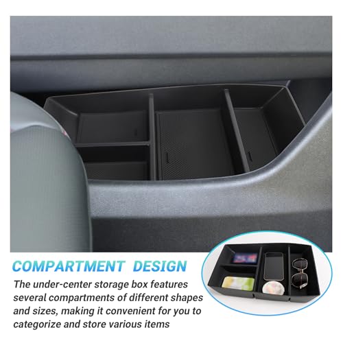 Sinminou Center Console Organizer Compatible with 2024-2026 Chevy Traverse Accessories, Divider Compartment Tray＆Console Bottom Storage Box＆Armrest Hidden Insert Tray (Not fit 2024 Traverse Limited) - Image 5