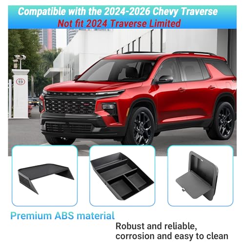 Sinminou Center Console Organizer Compatible with 2024-2026 Chevy Traverse Accessories, Divider Compartment Tray＆Console Bottom Storage Box＆Armrest Hidden Insert Tray (Not fit 2024 Traverse Limited) - Image 2