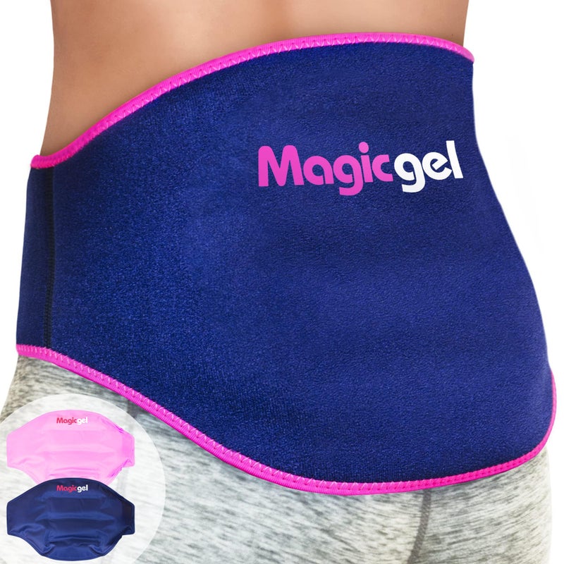 Magic Gel Ice Pack for Back Pain Relief | 2 Pack Reusable Lower Back Wrap for Hot or Cold Therapy | Relief for Lower Lumbar, Sciatic Nerve, Herniated or Degenerative Disc, Coccyx, Tailbone Pain - Image 1
