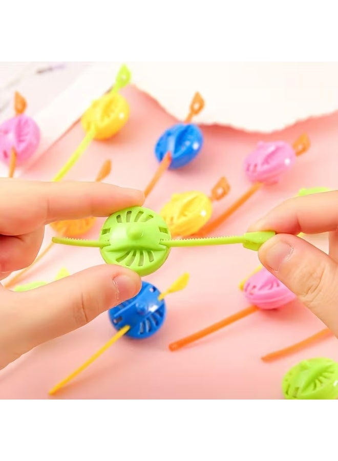 لعبة جيروسكوب كلاسيكية عتيقة مكونة من 20 قطعة، لعبة دوارة بسحاب، لعبة تفاعلية ممتعة للأطفال - هدية صغيرة مثالية، جائزة صفية، هدية ترويجية لأنشطة ذات طابع خاص، لعبة جيب محمولة، بلاستيك متين، لا تحتاج إلى بطاريات، ألوان متعددة - Image 2