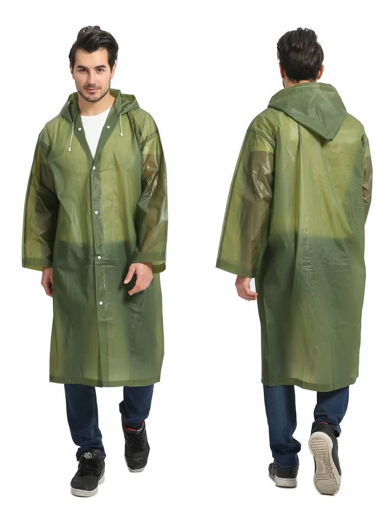 Generic Raincoat Rain Ponchos for Adults Women Men 1 Pack Reusable EVA Clear Portable Rain Coats Lightweight Jackets with Hood, Rain Ponchos Adults Packable Poncho Adult Clear Hood - Image 1