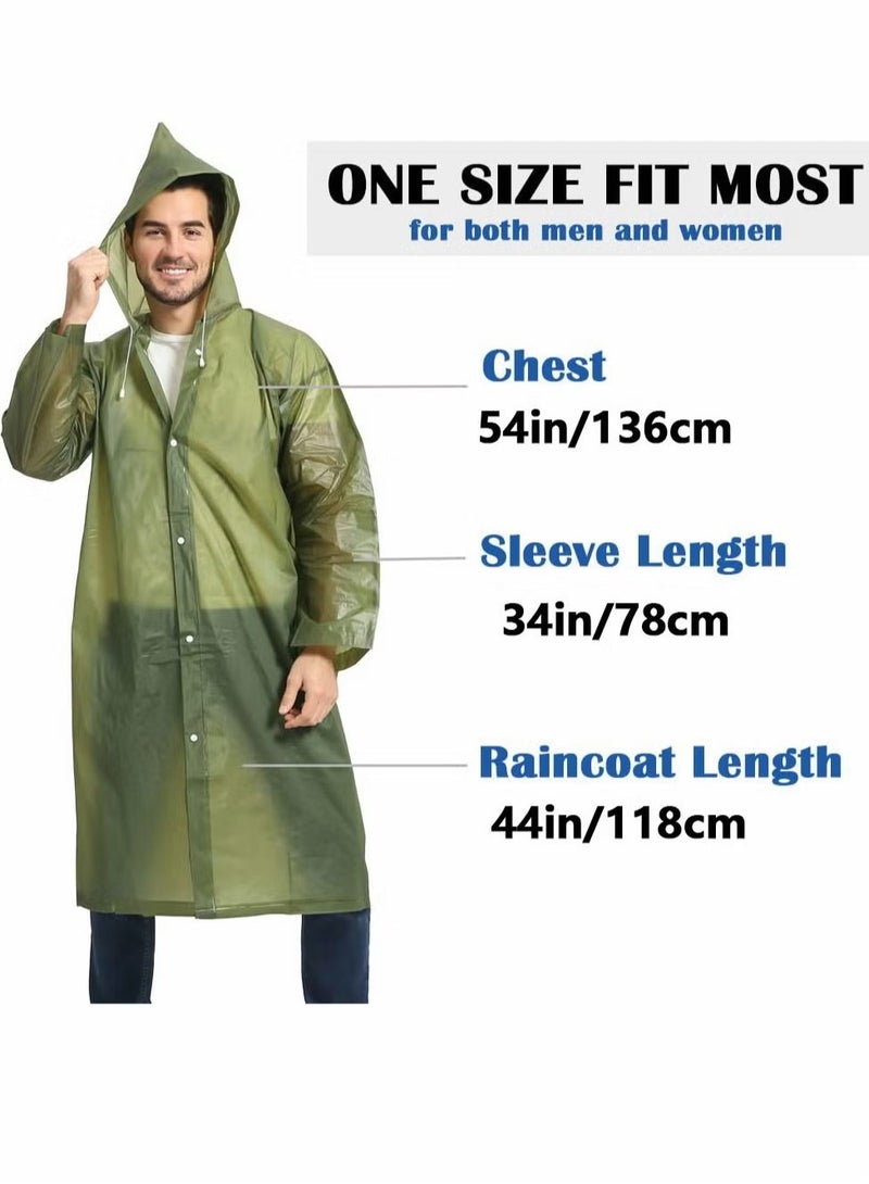 Generic Raincoat Rain Ponchos for Adults Women Men 1 Pack Reusable EVA Clear Portable Rain Coats Lightweight Jackets with Hood, Rain Ponchos Adults Packable Poncho Adult Clear Hood - Image 2