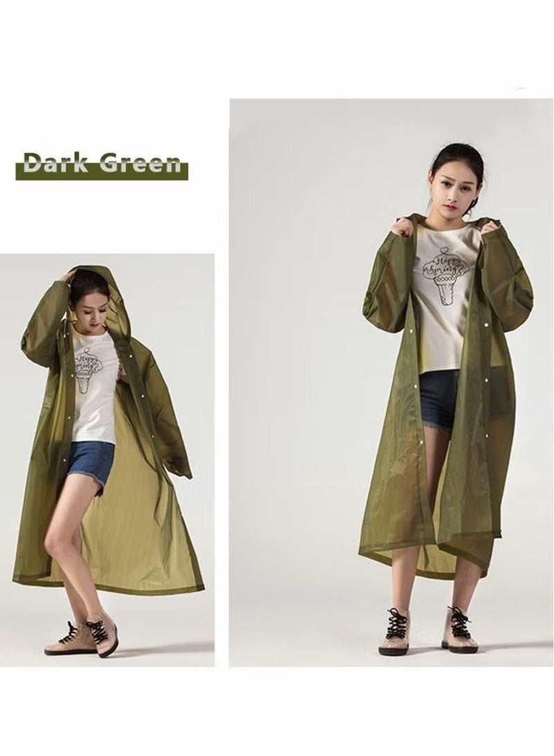 Generic Raincoat Rain Ponchos for Adults Women Men 1 Pack Reusable EVA Clear Portable Rain Coats Lightweight Jackets with Hood, Rain Ponchos Adults Packable Poncho Adult Clear Hood - Image 4
