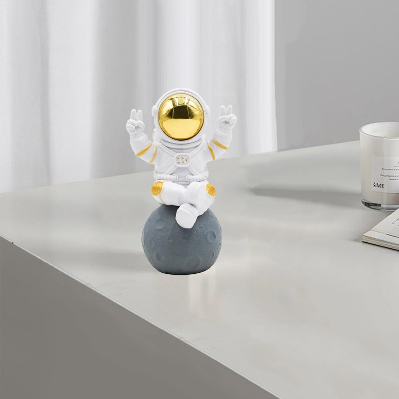 Oooct Astronaut Statue Decor, Resin Spaceman Figurine Decorations, Cute Mini Space Figure Ornament, Abstract Aesthetic Decorative Sculpture for Home Office Desk Shelf Tabletop - 2.9 Inch - Image 3