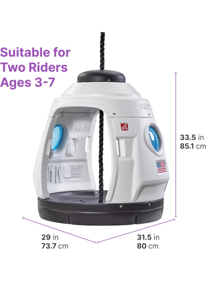 Step2 Space Capsule Swing & Playhouse for Kids - Indoor/Outdoor Spaceship Toy with Handles & Porthole Windows - Image 5