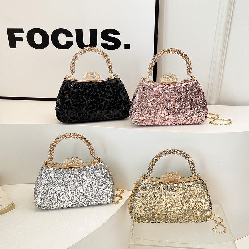 High-End Sequin Crystal Evening Bag Women'S 2024 Glimmer Elegant Handbag Stylish Shoulder Bag Fashionable Crossbody Bag - Image 2