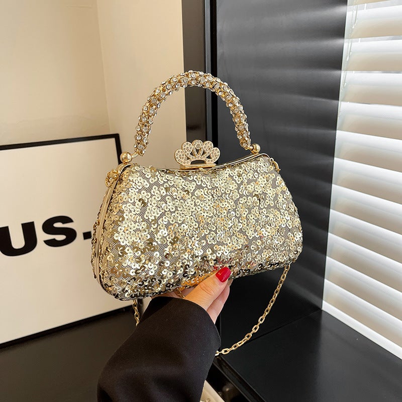 High-End Sequin Crystal Evening Bag Women'S 2024 Glimmer Elegant Handbag Stylish Shoulder Bag Fashionable Crossbody Bag - Image 1