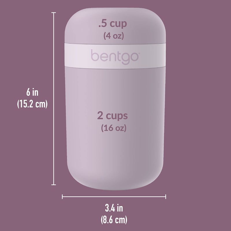 Bentgo Snack Cup - Reusable Snack Container with Leak-Proof Design  Toppings Compartment  and Dual-Sealing Lid  Portable & Lightweight for Work  Travel  Gym - Dishwasher Safe (Orchid) - Image 5
