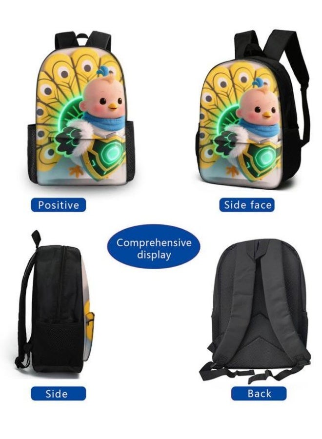 Bright Li Fire Students and children are very moved! Cute cartoon bag three-piece set, essential for travel (available for students, children, friends on outings, mountain climbing, school, etc.) - 98 - Image 3