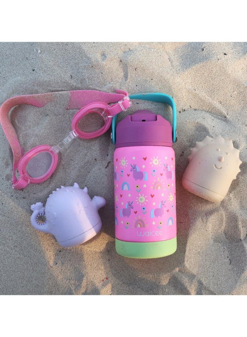 WAICEE Pink Unicorn 2.0 Water Bottle with Handle - 12oz / 350ml - Image 5