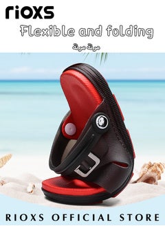 RIOXS Kids Flat Sandals,Recovery Slides Fo Boys,Comfortable Sandals,Open Toe Water Sandals,Non-Slip Lightweight Sandals Slippers,Adjustable Flat Shoes With Back-Strap,For Indoor Outdoor Beach  - Image 4