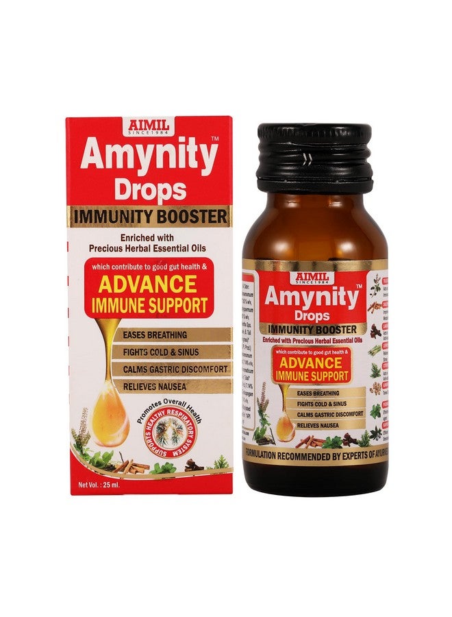 AIMIL Amynity Drops Enriched with Amla, Giloy, Tulsi, Ashwagandha, and 7 More Herbs | Natural Immunity Booster, 25 ML - Image 1