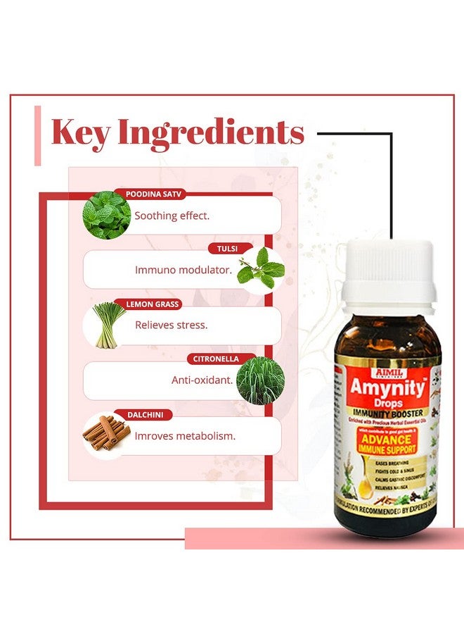 AIMIL Amynity Drops Enriched with Amla, Giloy, Tulsi, Ashwagandha, and 7 More Herbs | Natural Immunity Booster, 25 ML - Image 5