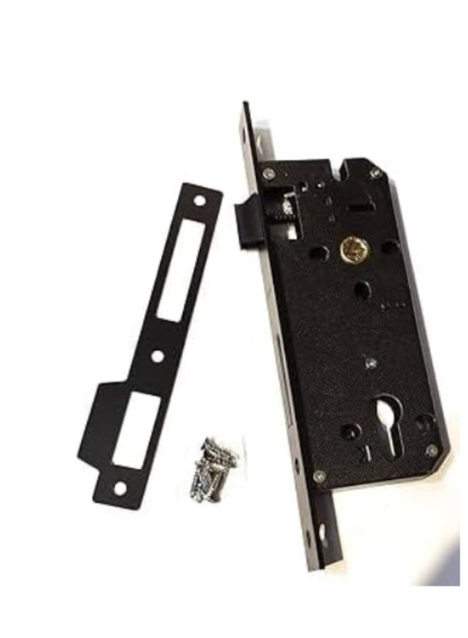 قفل باب 45 × 85 أسود لكل الأبواب الخشبية سهل التركيب - Image 1