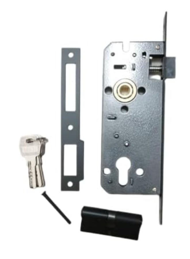 قفل باب 45 × 85 أسود لكل الأبواب الخشبية سهل التركيب - Image 2