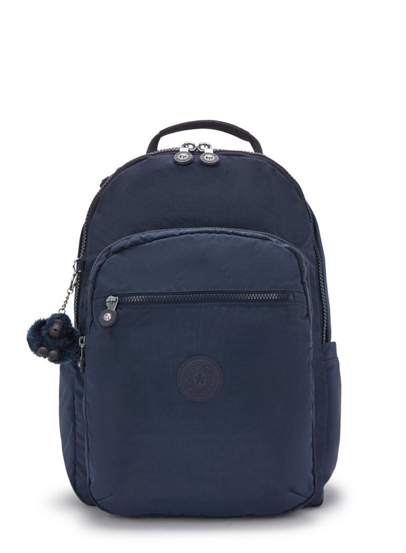 kipling Classics Seoul Large Backpack with Laptop Protection Blue Bleu - Image 1
