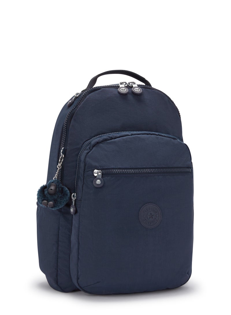 kipling Classics Seoul Large Backpack with Laptop Protection Blue Bleu - Image 4