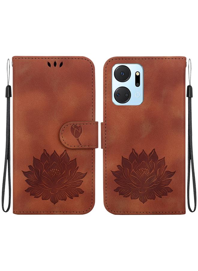 erorex Case For Honor X7a Lotus Embossed Leather Phone Case  - Image 1