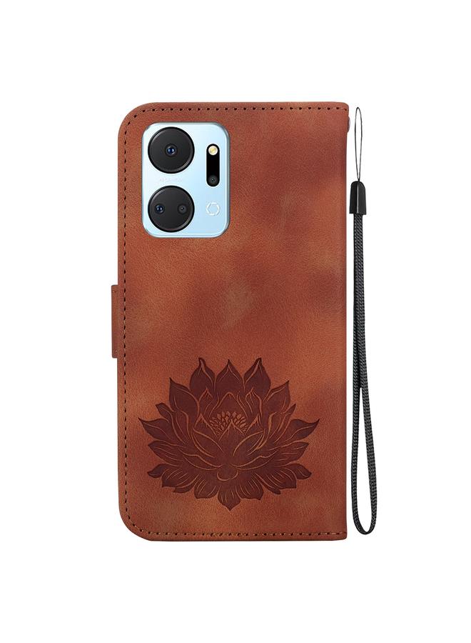 erorex Case For Honor X7a Lotus Embossed Leather Phone Case  - Image 3