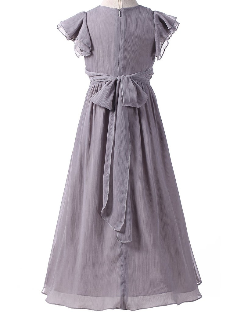 Happy Rose Junior Bridesmaid Dress Prom Party Dresses Long Flower Girl's Dress Grey 10 - Image 3