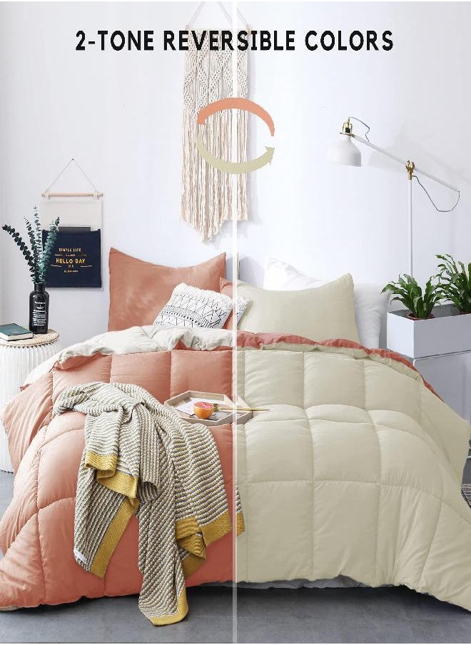 Sweet Home Collection Sweet Home Collection Down Alternative Comforter All Season Warmth Luxurious Plush Loft Microfiber Fill Duvet Insert Bedding, Queen, Ivory  - Image 1