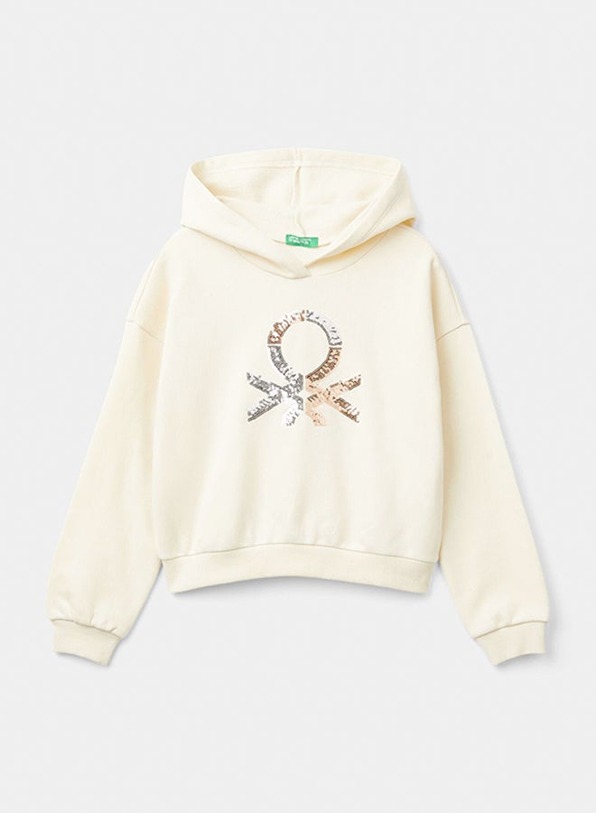 بينيتون بنات هوديي مع الترتر - Image 1