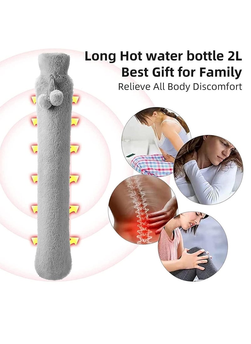 Generic Hot Water Bottle with Cover Hot Water Bag for Pain Relief Holds 2.0L Odorless BPA Free Premium Materials Suit Neck Shoulder Pain Feet Warmer Menstrual Cramps  - Image 3