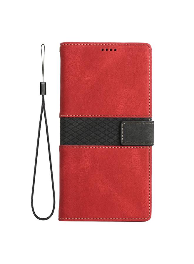 Zaboon Case For iPhone 12 mini Grid Stitching Leather Phone Case with Lanyard - Image 2
