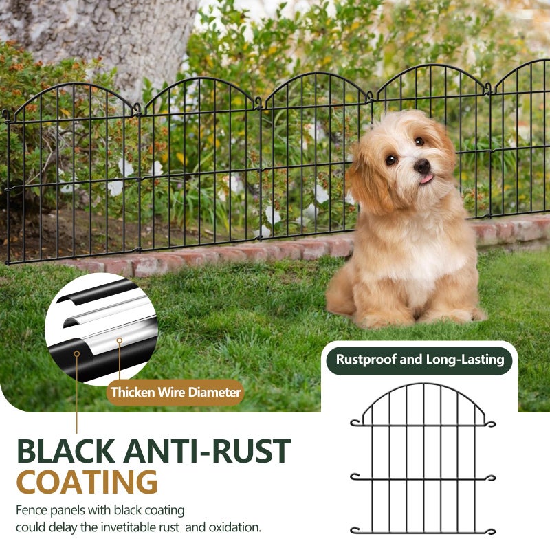 GILPWA 32 Panels Garden Fence, 34ft x 23in Animal Barrier Fences for Rabbits Dogs, Rustproof Metal Gardens Border Fencing, Arched Decorative Flower Bed Edging Barriers for Outdoor Yard Patio - Image 5
