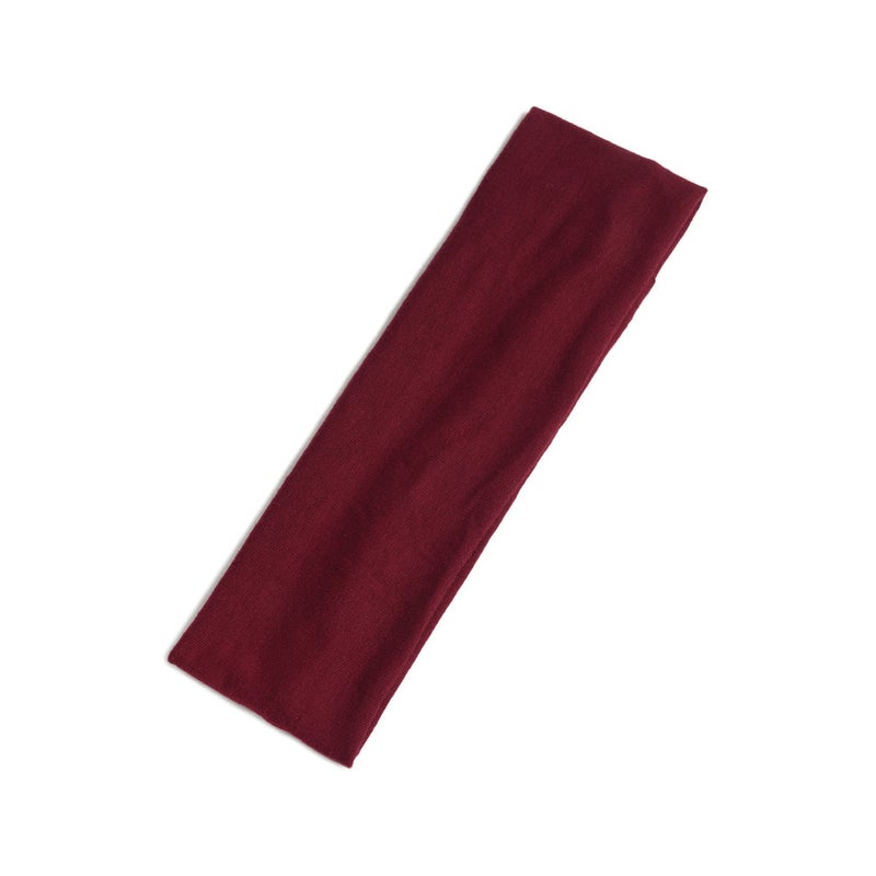 Loquat 6cm Wide Solid Color Sports Yoga Headband #9 Wine Red